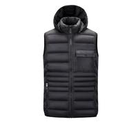 DGZTWLL Canottiere da uomo per autunno e inverno, con cerniera, vestibilità regolare, con tasche, tinta unita, morbido, mantiene al caldo, per pesca, lavoro, golf, Nero , XX-Large