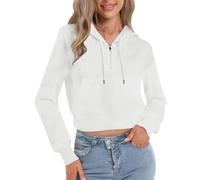 DGZTWLL Felpe da donna a maniche lunghe girocollo casual maglioni per autunno inverno morbido tenere al caldo vestibilità regolare t-shirt da donna tinta unita, bianco, 5XL