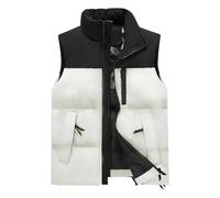DGZTWLL Giacca da uomo con cerniera, vestibilità regolare, autunno inverno, casual, lavoro all'aperto, con tasche, tinta unita, morbida, mantiene al caldo, pesca, lavoro, golf, top da uomo UK, bianco