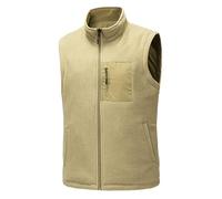 DGZTWLL Giacca da uomo con cerniera, vestibilità regolare, stile casual, con tasche, tinta unita, morbida, mantiene al caldo, per pesca, lavoro, golf, cachi., 5XL