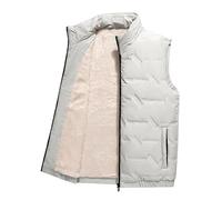 DGZTWLL Gilet da uomo con cerniera, per autunno e inverno, casual, per lavoro all'aperto, vestibilità regolare, con tasche, tinta unita, morbido, mantiene al caldo, per pesca, lavoro, golf, top da