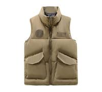 DGZTWLL Gilet da uomo con cerniera, per autunno e inverno, casual, per lavoro all'aperto, vestibilità regolare, con tasche, tinta unita, morbido, tiene al caldo, per pesca, lavoro, golf, giacche da