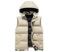 DGZTWLL Gilet da uomo in autunno e inverno, con cerniera, vestibilità dritta, con tasche, morbido, mantiene al caldo, per lavoro, golf, pesca, cachi., XX-Large