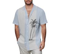 DGZTWLL Hawaiian Beach Mens Linen Shirts Summer Casual Fashion San Valentino Pasqua San Patrizio Stampa Festival Pulsante Leggero Vestibilità Regolare Divertente Camicie a maniche corte Uomo, K, 4XL