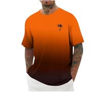 DGZTWLL Maglietta da uomo a maniche corte con colletto rotondo hawaiano da spiaggia estiva casual alla moda vestibilità ampia e alla moda magliette da uomo, Olivastro, L