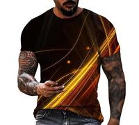 DGZTWLL Maglietta da uomo UK da uomo a maniche corte casual taglie forti maglietta scrub cool walking scollo a V camicetta stampata top aderente, Olivastro, L