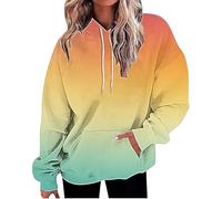 DGZTWLL Maglione da donna a maniche lunghe girocollo pullover casual per autunno inverno morbido tiene caldo regular fit maglioni tinta unita da donna UK, Arancione, L