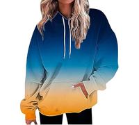 DGZTWLL Maglione da donna a maniche lunghe girocollo pullover casual per autunno inverno morbido tiene caldo regular fit maglioni tinta unita da donna UK, Blu, L