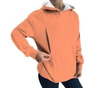 DGZTWLL Maglioni da donna top autunno inverno manica lunga girocollo maglione oversize classico casual taglio regolare t-shirt per le donne, arancione, S