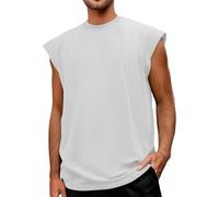 DGZTWLL Plus Size Canotte Traspiranti Allenamento Muscolare Senza Maniche Leggero Morbido Traspirante Vestibilità Larga Estate Atletica Tattica Sport Palestra Formazione Canotte Uomo, bianco, XXL