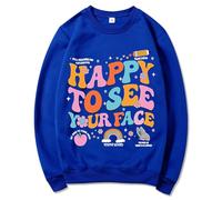 DGZTWLL Pullover da donna a maniche lunghe girocollo casual maglioni per autunno inverno morbido tenere al caldo, vestibilità regolare, magliette tinta unita per le donne UK, Blu, XL