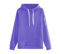 DGZTWLL Pullover in pile da donna a maniche lunghe girocollo casual maglioni per autunno inverno morbido tenere al caldo vestibilità regolare tinta unita pullover da donna, Viola scuro, L