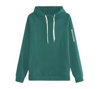 DGZTWLL Pullover in pile da donna a maniche lunghe girocollo casual maglioni per autunno inverno morbido tenere al caldo vestibilità regolare tinta unita pullover da donna, Verde scuro, L