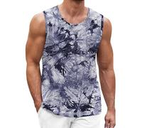 DGZTWLL Skims Canotta elasticizzata leggera ad asciugatura rapida vestibilità ampia motivo grafico maglietta senza maniche estate casual vacanza spiaggia hawaiana da uomo canotta gilet, Viola, M