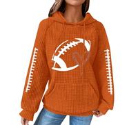 DGZTWLL T-shirt da donna a maniche lunghe girocollo casual maglioni per autunno inverno morbido tenere al caldo vestibilità regolare felpe tinta unita per le donne, Arancione, XL