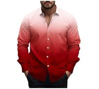 DGZTWLL Tshirt uomo tinta unita leggera vestibilità normale casual moda traspirante classico vintage affari lavoro camicie uomo, Colore: rosso, XL