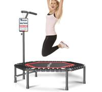 DH FitLife Fitness Trampolino Indoor | Ø 114 cm 45 Pollici Mini Trampolino per Cross Jumping | Portata 150 KG | Manico Regolabile a 3 Livelli | Stabile e Resistente per Bambini e Adulti