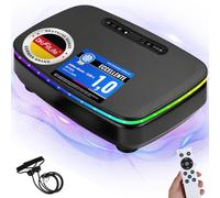 DH FitLife Pedana Vibrante per Casa | 0-99 Livelli | 9 Programmi | 150 kg | Silenziosa sotto 50 dB | Ventose Antiscivolo | Leggera e Portatile 6,7 kg | Luci LED & Bluetooth | Bande Elastiche Incluse