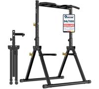 DH FitLife Power Tower Dip Station Pieghevole | Barra per Trazioni Autoportante Fino a 300 kg | con Dip Parallele e Supporti per Bilanciere | Stazione Fitness Multifunzionale | Power Rack for Home Gym