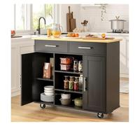 Dh2yjnbf3 Mobile da buffet Cucina ad isola su ruote con cassetto portaoggetti Ingresso(40-INBlack)