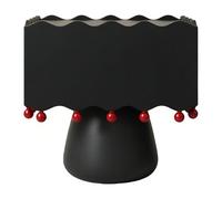 Dh2yjnbf3 Moderno Comodino con un cassetto e bordo rialzato, base a sfera accento rosso for camera da letto Camera da letto(Nero,Grande)