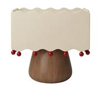 Dh2yjnbf3 Moderno Comodino con un cassetto e bordo rialzato, base a sfera accento rosso for camera da letto Camera da letto(Natural,M)