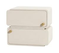 Dh2yjnbf3 Moderno Comodino da comodino a cubo con due cassetti e pomelli sferici for riporre gli oggetti in camera letto Camera da letto(Bianco,Piccolo)