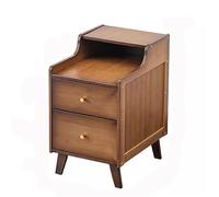 Dh2yjnbf3 Moderno Comodino originale a due cassetti, comodino interamente in legno, mobiletto laterale stretto Camera da letto(Bruin,Grande)