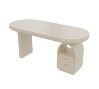 Dh2yjnbf3 Versatile Scrivania da studio moderna bianca con 2 cassetti e 1 mobiletto portaoggetti, for ufficio, camera da letto Scrittoio(L)