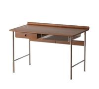 Dh2yjnbf3 Versatile Scrivania in legno vintage con struttura in acciaio inossidabile, scrivania compatta for lo studio domestico con cassetti e ripiano portaoggetti Scrittoio(M)