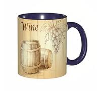 DHAEY Tazza Mug cose divertenti,immagine vintage in legno di botte di vino,tazza caffè, tazza grande, tazza divertente - decora la tua tazza