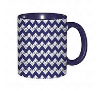 DHAEY Tazza Mug cose divertenti, Linee geometriche a zig zag e disegno dell'immagine Chevron con ancore punti immagine artistica tazza caffè, tazza grande, tazza divertente - decora la tua tazza