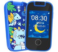 Dhapy Smartphone per bambini, touch screen MP3, con doppia fotocamera, ragazzi e ragazze, regali di compleanno, telefono educativo, giocattolo dai 3 4 5 6 7 8 anni con scheda SD da 8 GB, blu