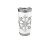 Dharma Chakra Ruota della Legge Dharmachakra Bicchiere termico in acciaio inox doppia parete