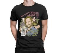 Dharma Initiative Beer Not Everything Is Lost T-Shirt Men TV Show Cotton Tee Shirt Short Sleeve T Shirts Birthday Gift Clothes Black XL