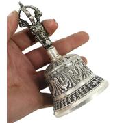 Dharma Prayer Bell - Corca tibetana tradizionale, artigianato in metallo solido complesso | Tono equilibrato, strumento decorativo Strumento di meditazione ideale, spazio rituale, sessioni di piena