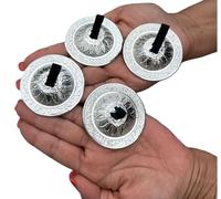 Dharmaobjects danza del ventre OM Namah Pro finger Zills o piatti, Silver
