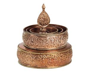 DharmaObjects - Set di mandala, in rame tibetano, diametro 14 cm