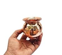 DharmikOnline Piccolo Kalash di rame puro per cerimonie religiose del tempio di culto Pooja Casa e uso dell'acqua con molti benefici per la salute ayurvedica | Tamba Lota