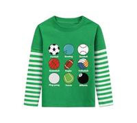 DHASIUE Maglia a maniche lunghe per ragazzi con draga, dinosauro, gioco di palla, pianeta il treno blu, a maniche lunghe, per bambini, 1-7 anni, taglia 92-122, 92