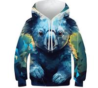 DHBANEIOK Koala Unisex Felpa con Cappuccio Uomo Donna 3D Manica Lunga Hoodie Hooded Pullover Sweatshirt con Tasche 9-11Y