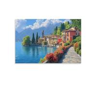 DHBANEIOK Lago di Como Quadri Su Tela Wall Art Moderni Stampe Stampa Su Tela Stampa D'arte Decorazione Murale Per Camera Da Letto Bagno Cucina 16x24inch(40x60cm)