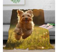 DHBANEIOK Yorkshire Terrier Flanella Coperta Microfibra Morbido 3D Stampa Sofficee Calda Coperta Pelosa Per Bambini Adolescenti Adulti Coperta Morbida Per Letto Da Vacanza 80x90inch(200x230cm)