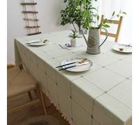 DHBHZD Tovaglia 110x200cm Tovaglia in cotone e lino con nappe per cucina Tovaglie senza rughe rettangolari/oblunghe