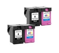 DHBSVZX Cartuccia d'inchiostro 67XL compatibile for stampante 67 for 67XL DeskJet 2732 2755 6052 6055 6058 6075 Replacement Parts(2Black 2Color)