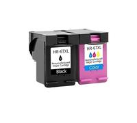 DHBSVZX Cartuccia d'inchiostro 67XL compatibile for stampante 67 for 67XL DeskJet 2732 2755 6052 6055 6058 6075 Replacement Parts(1Black 1Color)
