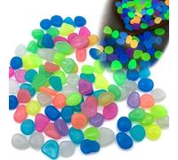 DHER 100 pezzi pietra luminosa grande, pietra luminosa in resina da 2.2 cm, Pietre Luminose da Giardino Ciottoli luminosi pietra luminosa colorata, ciottoli luminosi per acquari da giardino (A, 2.2cm)