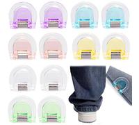 DHER 12 clip per orlo pantaloni, Clip accorciamento gambe pantaloni chiusure regolabili senza cuciture, fissatori per orlo pantaloni, chiusure invisibili per accorciare pantaloni lunghi (A)