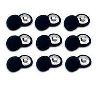 DHER 18 Pezzi Bottoni in Tessuto per Avvolgimento di Peluche,Bottone Rivestito in Tessuto 1 Foro Bottoni Decorativi per Cappotto in Cashmere, Bottoni Semiconcolari Giacca a Vento in Lana (Nero, 20mm)