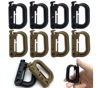 DHER Accessori per zaini tattici Moschettone a D Fibbia tattica da alpinismo 10pcs D-forma fibbia a sgancio rapido fibbia di sicurezza ausiliaria press-on tattico alpinismo fibbia ganci zaino